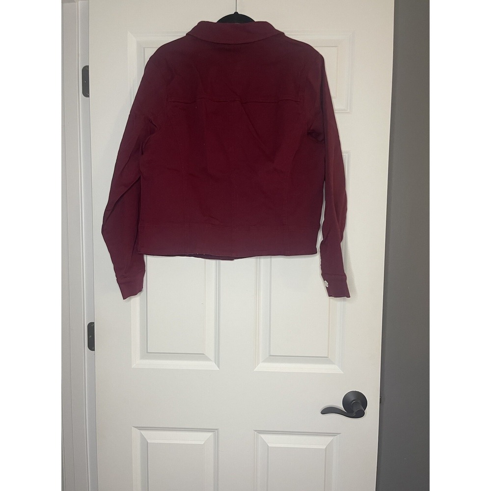 Venus Denim Jean Jacket Xl Maroon - Picture 2 of 2
